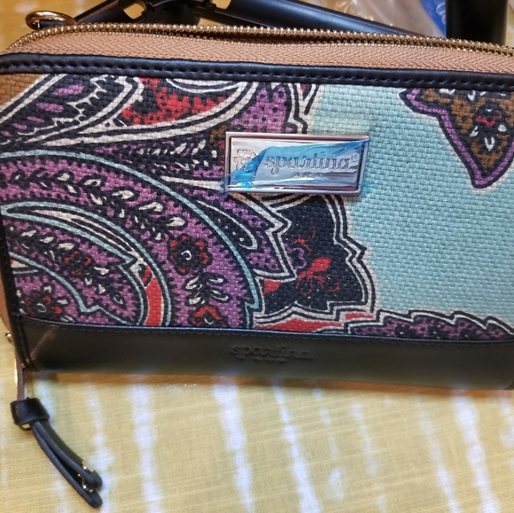 Spartina 449 Paisley Print Crossbody Wallet With Adjustable and Removeable Strap - Picture 6 of 6